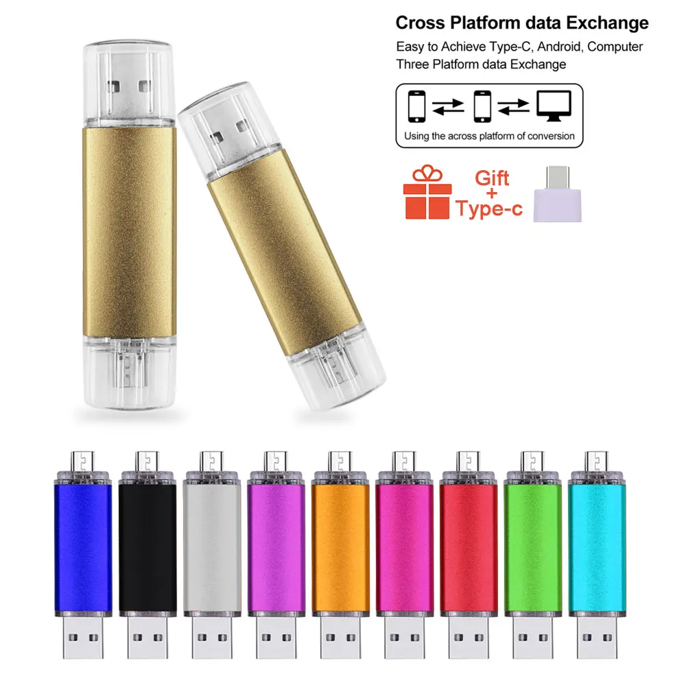 Изготовленный на заказ логотип металла многоцветный OTG USB флеш накопитель