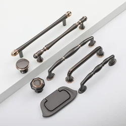 Light Luxury Pearl Gray Cabinet Door Single Hole Zinc Alloy Drawer Wardrobe Gold Handle Modern Minimalist Cabinet Door Handle