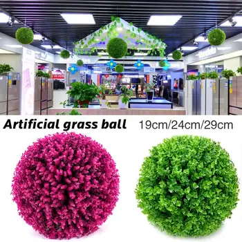

Simulated Artificial Grass Ball Wedding Holiday Party Decoration Purple Green Plastic Flower Grass Balls Decoration