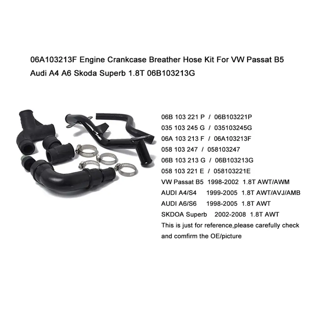 06A103213F двигатель Сапун Картера шланг комплект для VW Passat B5 Audi A4 A6 Skoda Superb 1,8 T 06B103213G