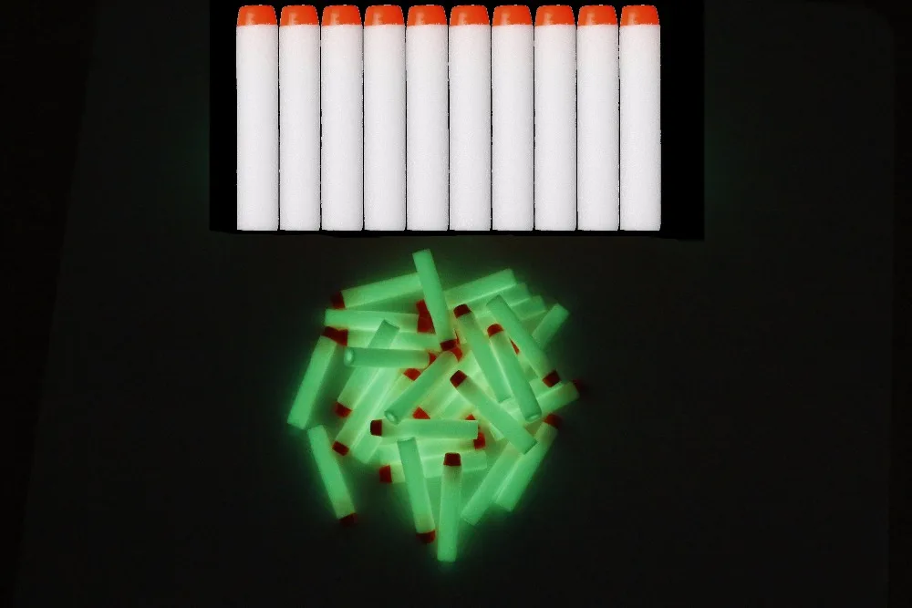 Fluorescent Glow-in-the-Dark Bullets for Nerf Blasters - 40pcs Refill Clip Darts for Exciting Play Description Image.This Product Can Be Found With The Tag Names Eva fluorescence toy gun, Eva refill clip darts, Luminous nerf bullets, Nerf gun bullets gun, Toy guns bullet soft