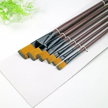 6 шт. кисти для ногтей с круглой головкой для рисования Bule нейлон акварельный набор акриловой щетки для Shool студентов детей художника художественные принадлежности