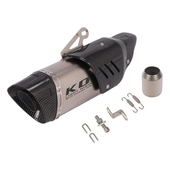 Universal Modified Exhaust Tips Escape Muffler Tube for Motorcycle Dirt Pit Bike Scooter ATV with DB Killer Heat Shield Cover