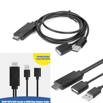 

Digital AV Cable for Android Mobile Phone Support HDTV USB Female to HDMI Male 1080P HD Video HDTV Adapter Converter Cable