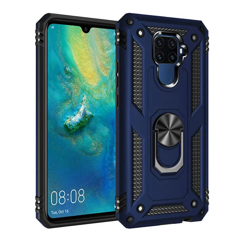 Синий 10 шт./партия, противоударный чехол для телефона huawei mate 30 Nova 5I Pro mate 30 Pro с кронштейном для автомобильного кольца - Цвет: Синий