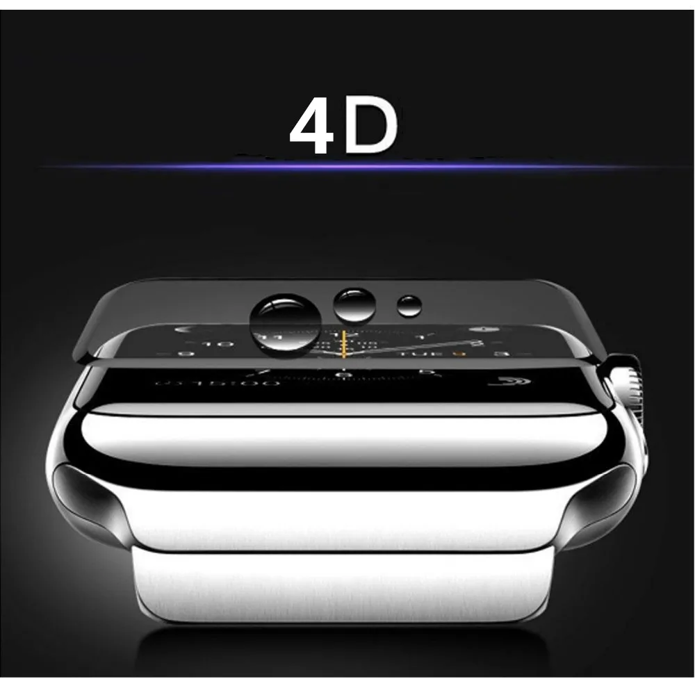 9H пленка из закаленного стекла для Apple Watch 42 мм 38 мм 4 диапазона 44 мм 40 мм 4D полное изогнутое защитное покрытие экрана iwatch 3/2/1