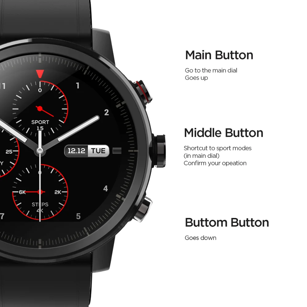 Оригинальный Amazfit Stratos Смарт-часы Bluetooth GPS подсчет калорий монитор сердца 50 м Водонепроницаемый для iOS и Android телефон-5