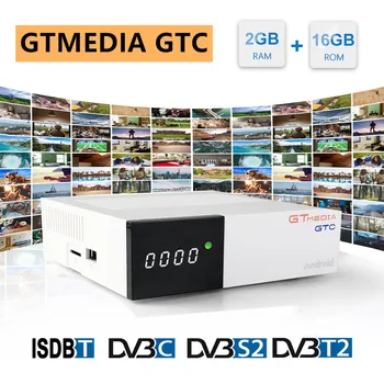 

GTMEDIA GTC Satellite TV Receiver DVB-T2/C/S2/ISDB-T ccam Android 6.0 Smart TV Box Amlogic S905D 2GB 16GB 1 year europe tv m3u