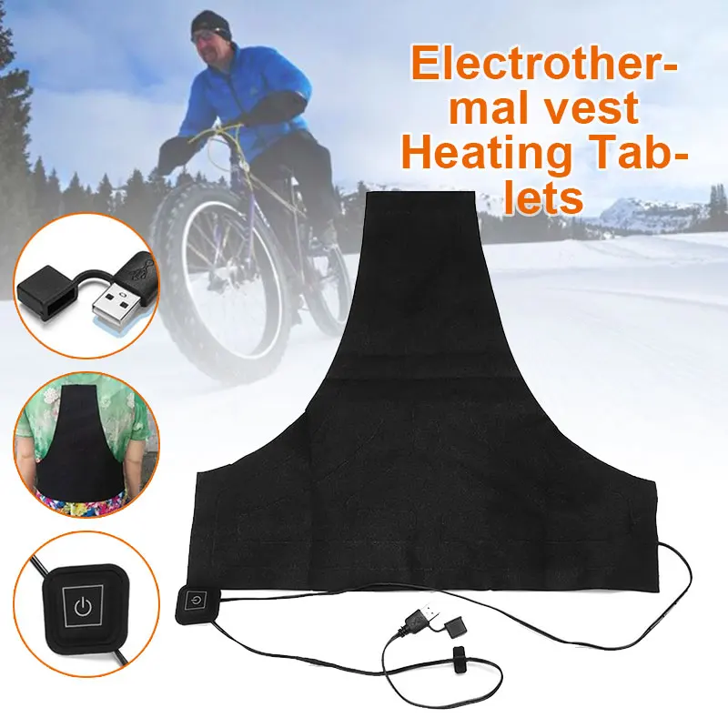 

Mobile Warm Gear Heated Pad Electric Heating Pad Pads USB Black Vest Jacket Warmer Pads Cushion Clothing Accessories Durable