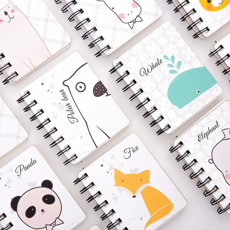 

12 Pcs Cute Animal Cartoon Notes Rollover Coil Book Portable Mini Portable Notebook Pocket Notepad Student Supplies Kid Gift