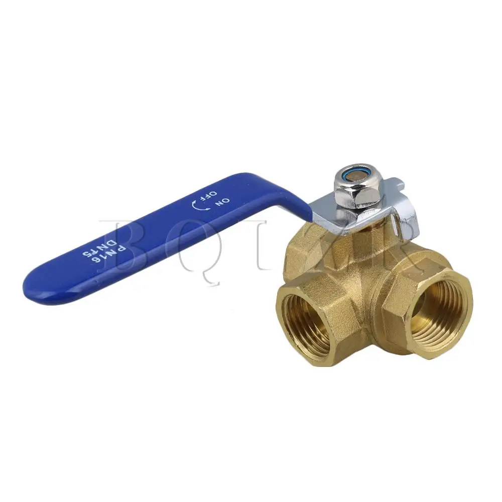 BQLZR 1/2" BSPP Three Way Brass Ball Valve Green Wear-Resisting Long