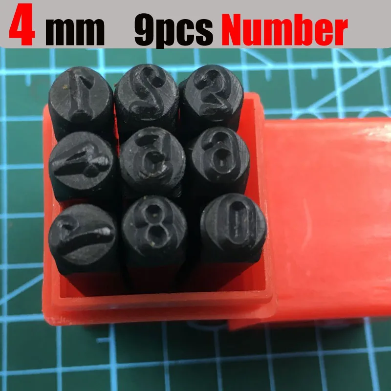 4mm Number Клеймо-Пробивной инструмент стальная формочка буквенно-цифровой штамповочный штамп инструмент Сделай Сам кожевенное ремесло штамп для штамповки инструмент - Цвет: 4mm Number