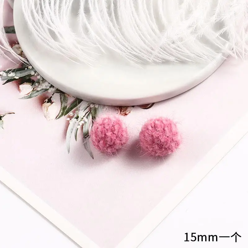 20 шт. 15 мм Diy Мини помпоны мягкие шарики-Помпоны для ювелирных изделий Аксессуары для волос пушистый помпон Diy аксессуары для рукоделия - Цвет: dark pink