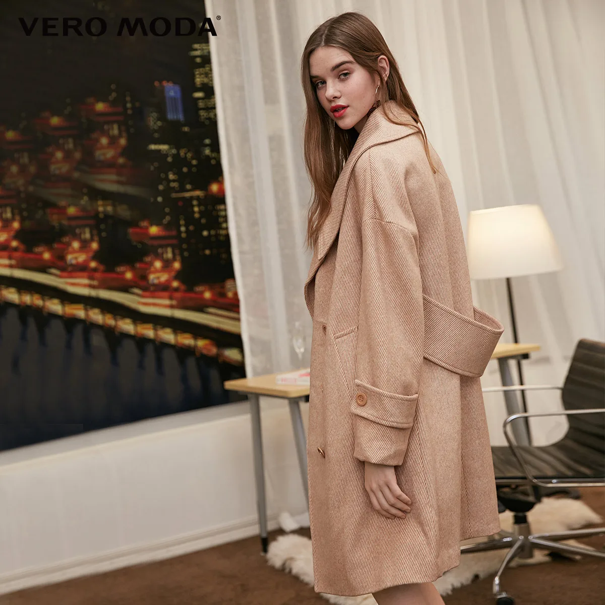 Vero Moda женское двубортное пальто с лацканами | 318327565