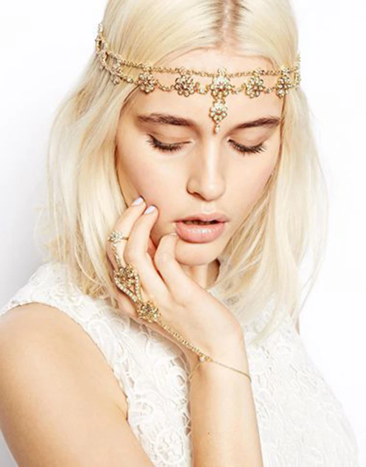 Boho Holy elven queen головные цепи для женщин украшение-цветок для волос головная повязка налобное ювелирное украшение лента для волос украшения головной убор с жемчужинами
