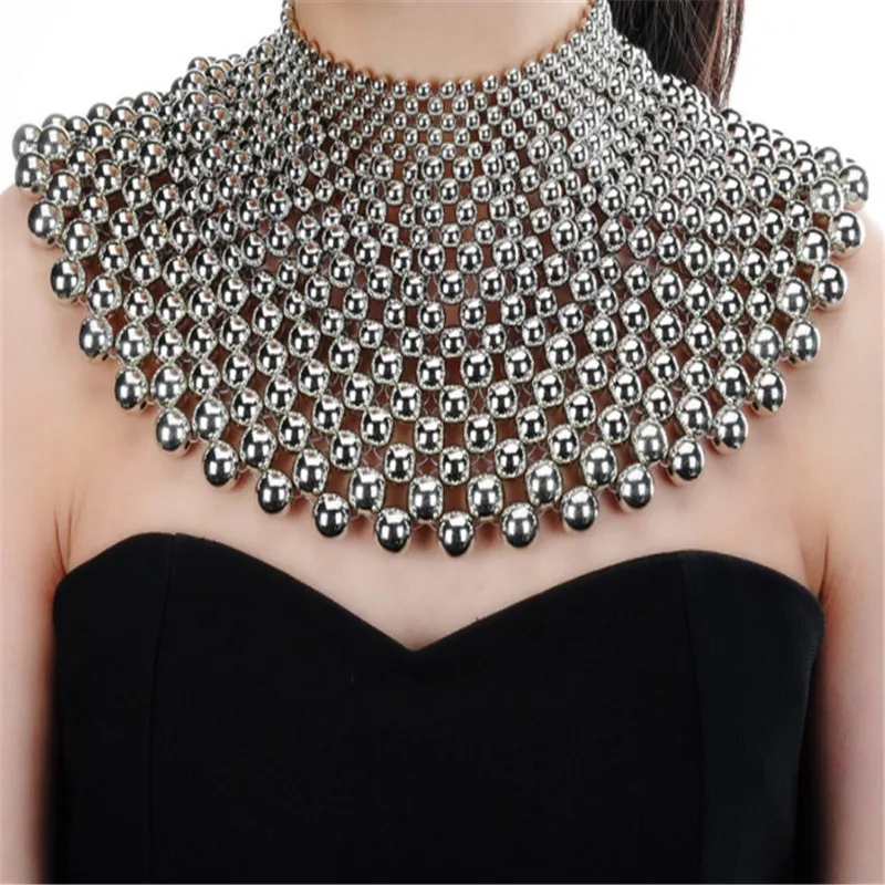Sexy exotico babero Collar de perlas gruesas Collar de hombro mujeres boda fotografía chal accesorios joyería collares|Collares tipo gargantilla| - AliExpress