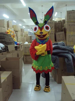 

Ohlees Rabbit God of Wealth mascot costume picture is example only,do custom according to customer design