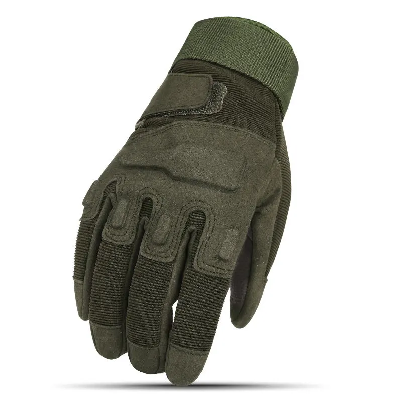 Мужские армейские перчатки на открытом воздухе, мужские перчатки на полный палец, военные защитные быстросохнущие противоскользящие кожаные тактические перчатки handschoenen - Цвет: Olive Green