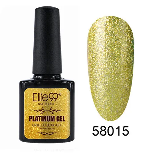 Elite99 Гель-лак для маникюра Полупостоянный Vernis верхнее покрытие УФ светодиодный 10 мл гель покрытые лаком ногти искусство Блестящий УФ лак для ногтей с блестками лак - Цвет: 58015