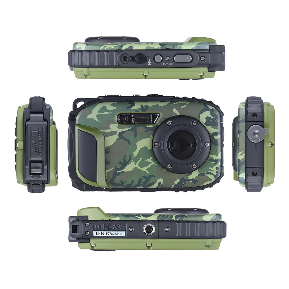 16MP 2," ЖК-водонепроницаемая цифровая видеокамера портативная видеокамера DV подводная 10 м Дайвинг 8X цифровое масштабирование лица Обнаружение