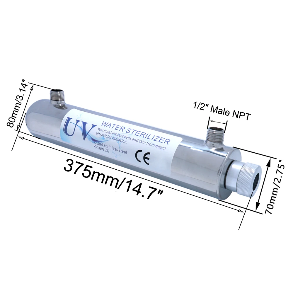 Boerray 2gpm УФ стерилизатор для дезинфекции воды система очистки для бытового фильтра для воды 16 Вт