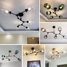 Современная люстра в скандинавском стиле для столовой гостиной светодиодные светильники стеклянный, для спальни светильник люстры освещение винтажный Лофт промышленный