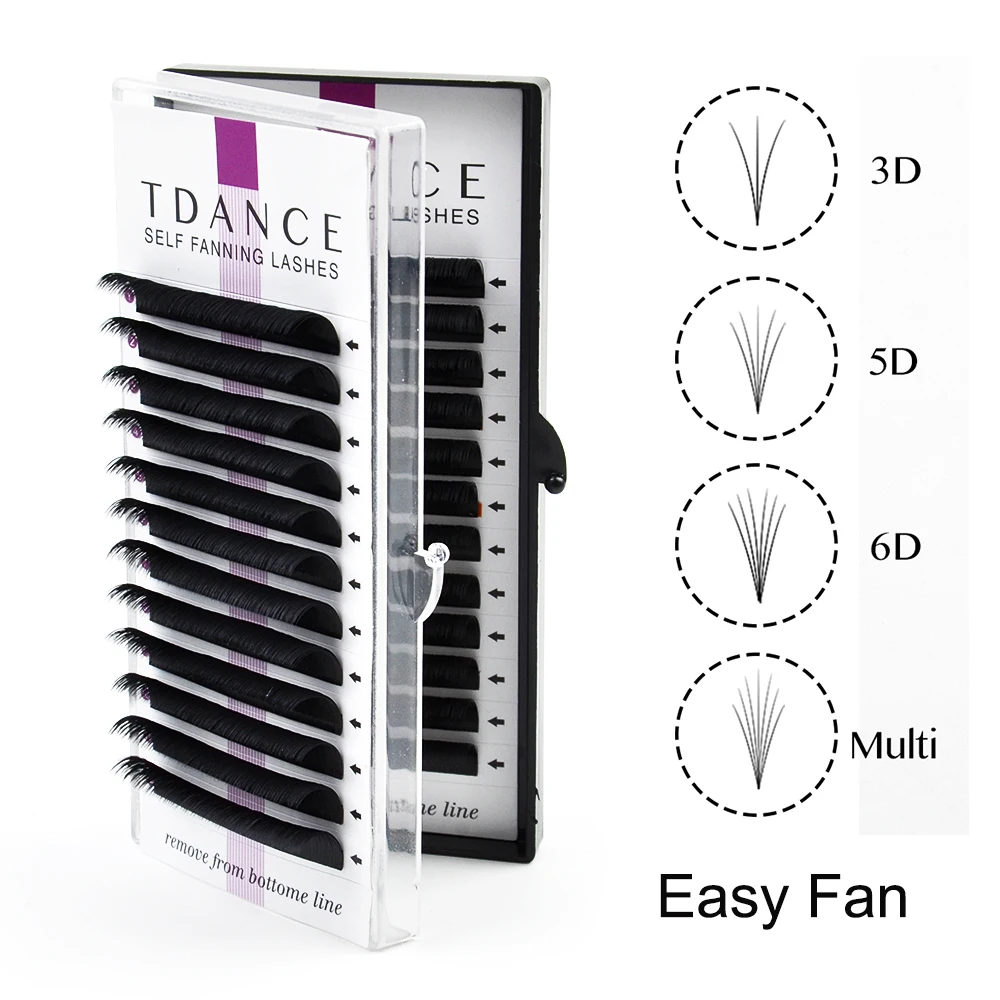 TDANCE 50 шт./лот Easy Fan Bloom наращивание ресниц Austomatic flowing Fast Fan самостоятельные вентиляторы объем ресниц