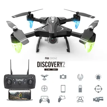 

F69 FPV Mini With Camera HD High Mode Remote Control WIFI Portable Folding Holdable One Key Return Wide Angle Quadcopter Drone