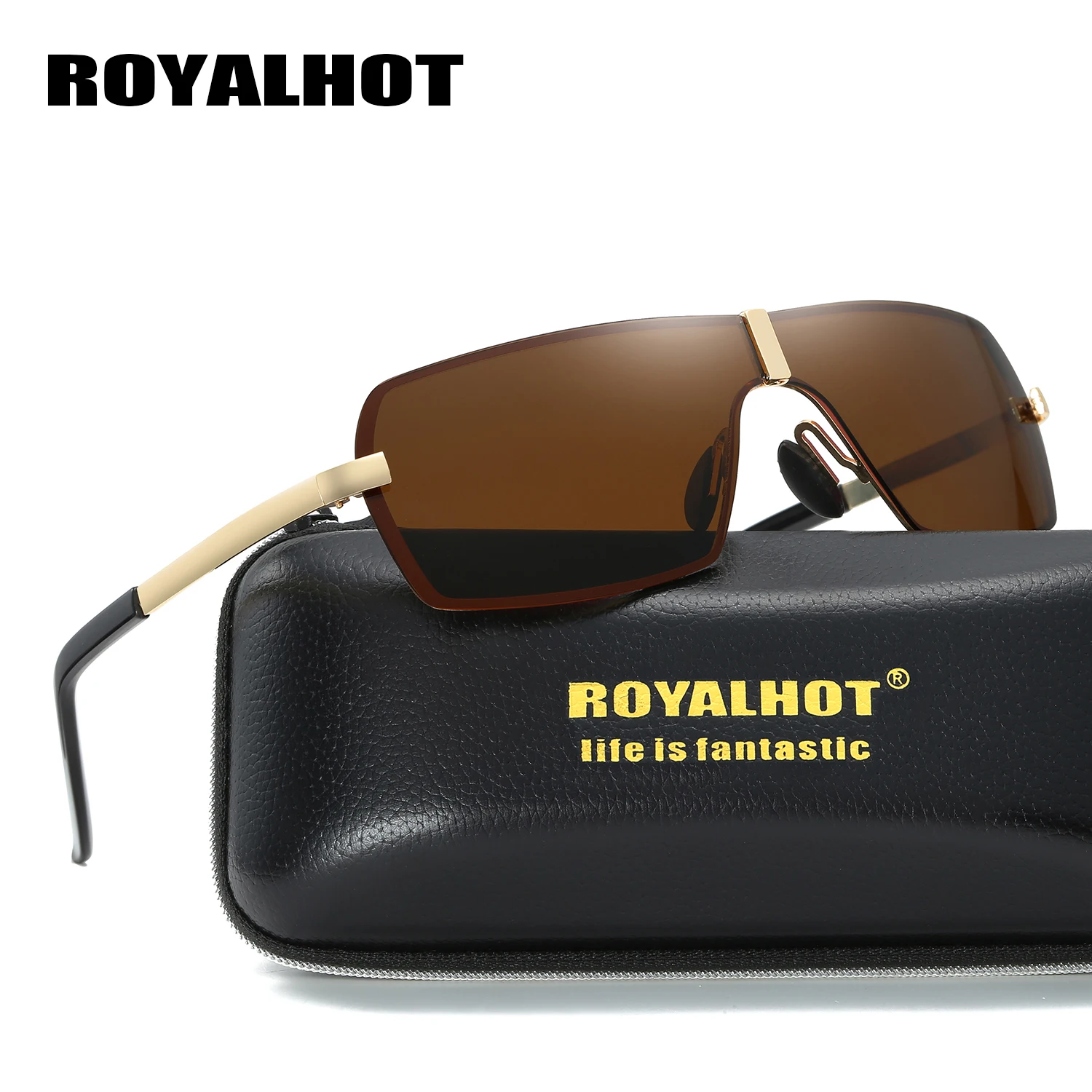 RoyalHot поляризационные солнцезащитные очки без оправы для мужчин и женщин