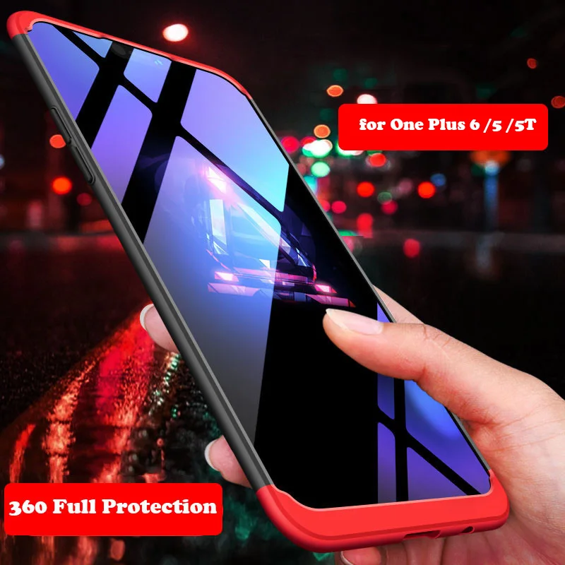Чехол GKK 360 полное покрытие для OnePlus 7 Pro 6 5 T жесткий матовый ПК ударопрочный чехол