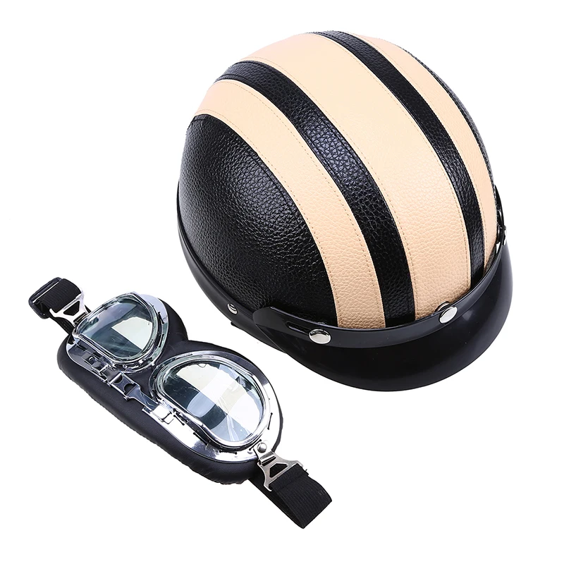 Винтажный мотоциклетный шлем POSSBAY крейсерский для кафе гоночного вездехода уф