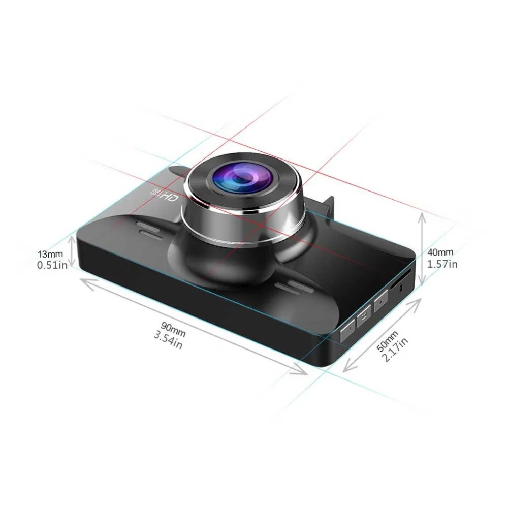 M01 Dash Cam 3 дюйма 2.5D Ips экран Автомобильный видеорегистратор Hd 1080P Автомобильный видеорегистратор g-сенсор видеорегистратор ночного видения
