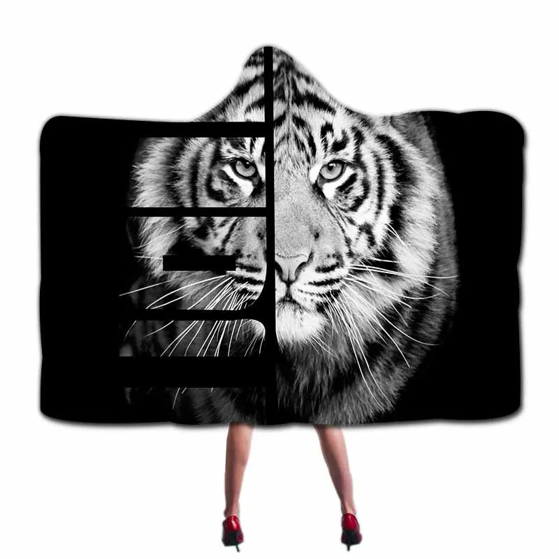 COLOR 9 Holy animals Tiger одеяло с капюшоном для взрослых и детей, микрофибра, толстовка с капюшоном, одеяло, офисное одеяло для короткого сна, для игр, носимая шаль, накидка - Цвет: COLOR 9