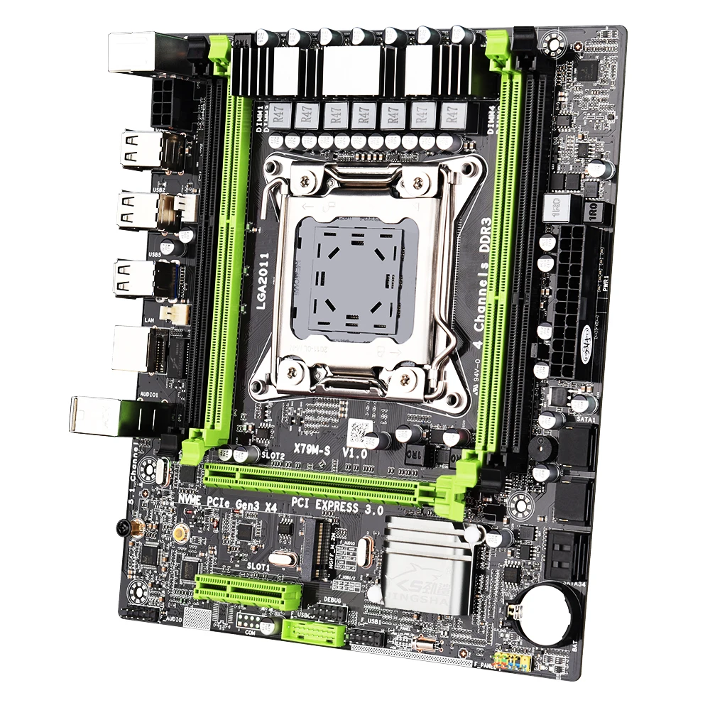 X79 M-S 2,0 материнская плата LGA2011 M ATX USB2.0 PCI-E NVME M.2 SSD поддержка памяти REG ECC и процессор Xeon E5
