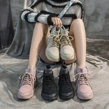 Г., новые осенние молодежные ботинки в британском стиле зимние Бархатные носки Женская прогулочная обувь, ZZ-137