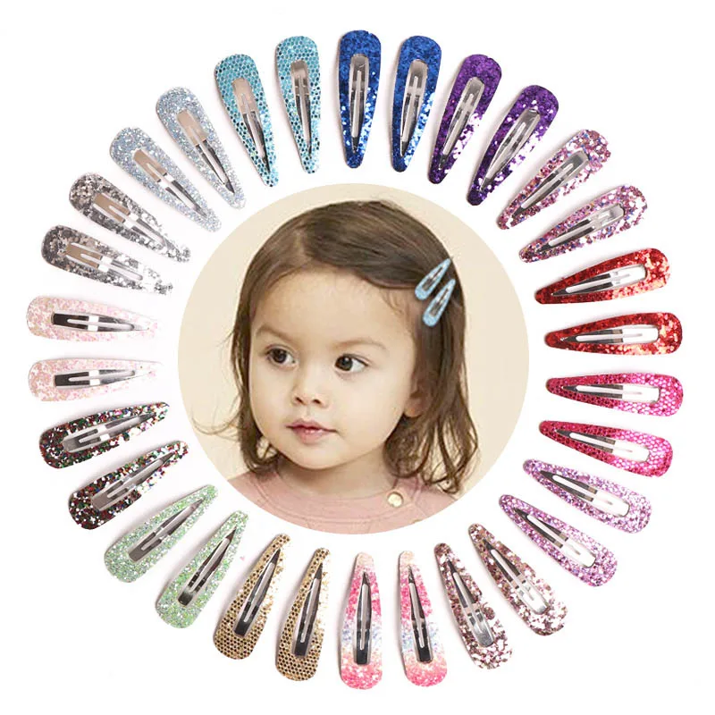 mix colors 30 шт./партия блестящие заколки BB для девочек 5 см ручной работы радужные заколки для волос для детей девушка шпилька аксессуары для волос - Цвет: mix colors