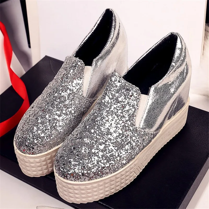 Высокие кроссовки на платформе женские криперы высоком каблуке повседневные