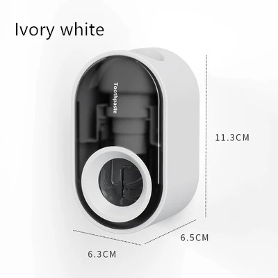Y-kelin 2022 Toothpaste Dispenser Wall-Mounted Automatic Toothpaste Squeezer Toothpaste Holder For  Hole-Free Wall Hanging Lvory white