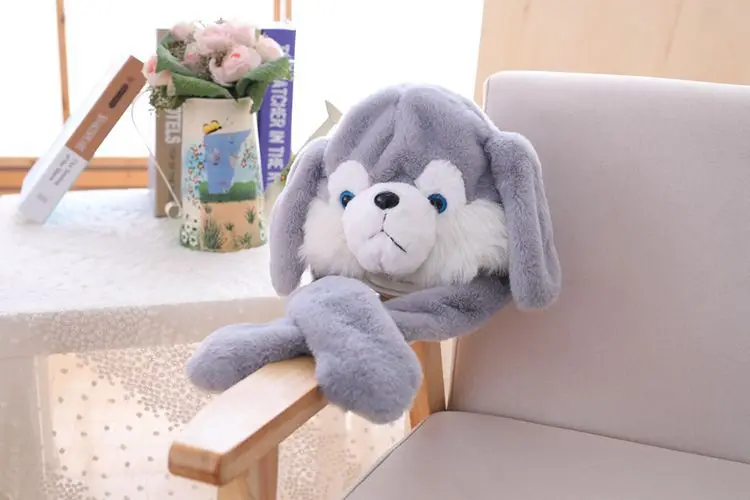 Горячая ухо будет перемещать Husky головной убор шляпа плюшевые игрушки-обработка настраиваемый логотип рекрутов агентов