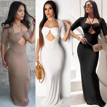 

Daily suit OWLPRINCESS Lace-up Halter Sexy Slim Fit Long Dress