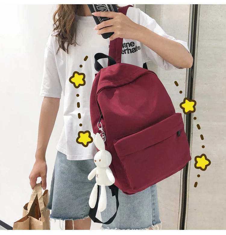 YaphleeFashion водонепроницаемый нейлоновый женский рюкзак женский чистый цвет, для отдыха рюкзак для школы сумка для девочек-подростков Mochila