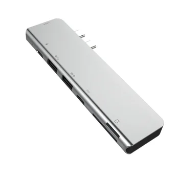 

7 in 1 Type-C USB 3.0 Hub 4K HD Adapter Laptop PD USB-C Hub Dock SD TF Micro Card Reader Adapter Slot for Laptop MacBook Pro