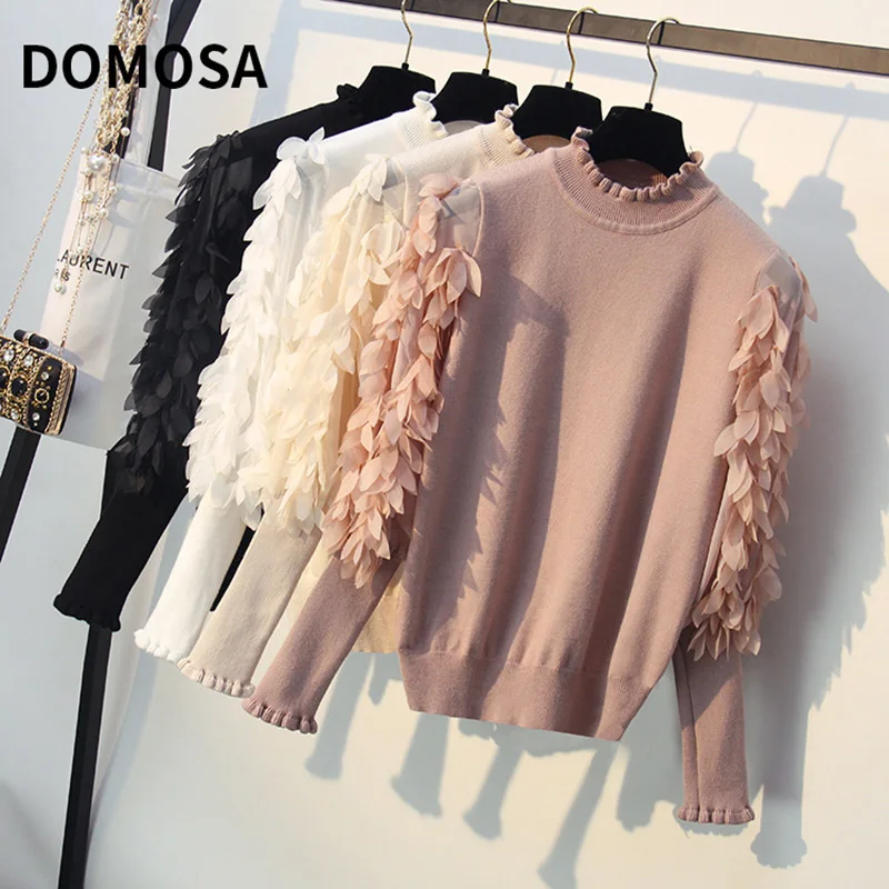 

Spring Autumn Loose Half high neck small fragrant knitwear Pullover Sweater Women Pullover clothes Bottoming shirt