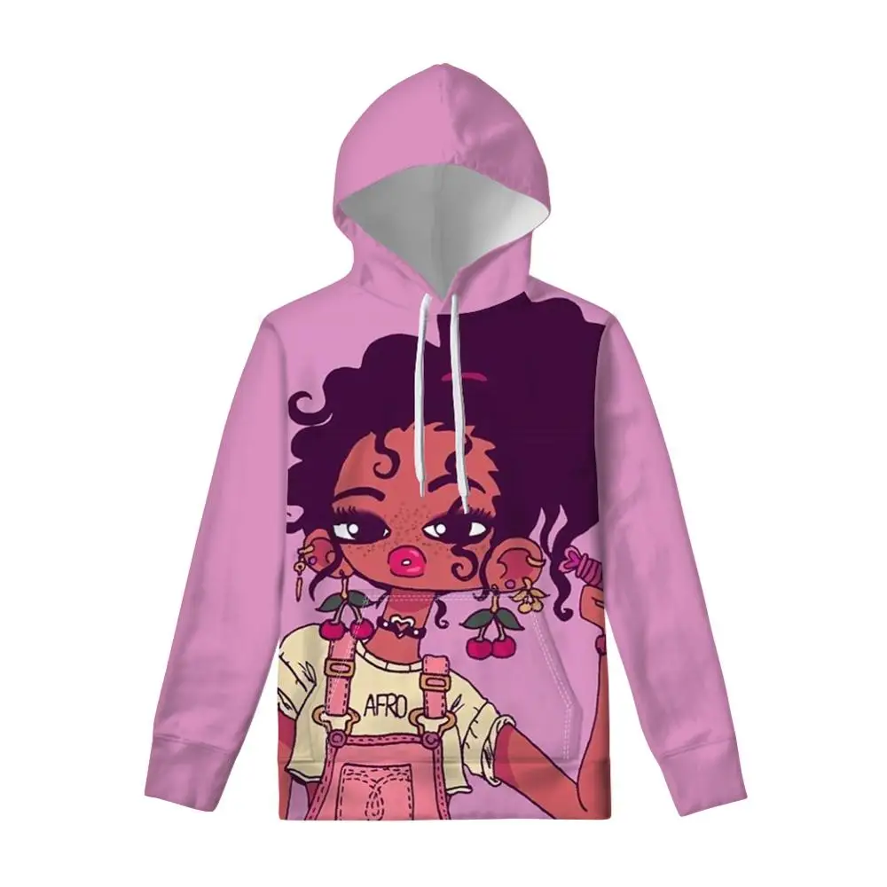 FORUDESIGNS/женские худи с карманами Afrcan Black Girl Magic Melanin Poppin пуловеры женские осенние толстовки с длинными рукавами для подростков - Цвет: YQ4011Z72
