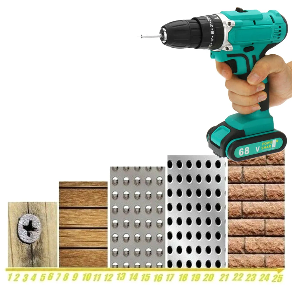 

68V 7500mAh Electric Cordless Impact Drill 2-Speed Power Driver Tool W/ Battery Replacment Tool Parts