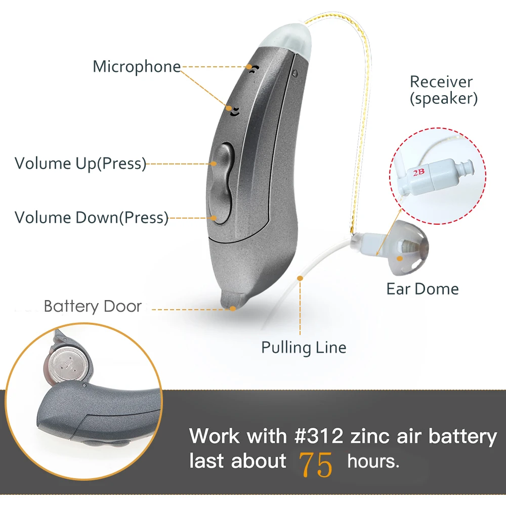 Hearing Aids Digital BTE Sound Amplifiers SF101 Portable Deaf Elderly Smart App Audifonos hearing aid