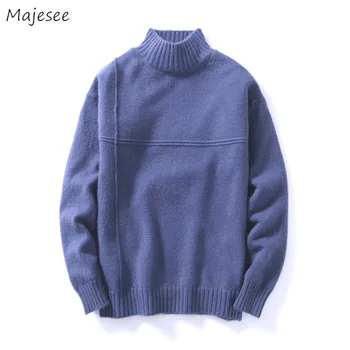 

Men Sweaters Thicker Simple Basic Leisure All-match Fleece Sweater Mens Winter Soft Knitted Winter Thick Best Quality Warm Tops