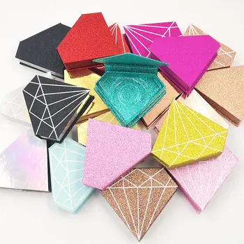 

Diamond lashes packaging boxes Wholesale False Eyelash Packaging Box Eyelashes Boxes Faux Cils Lash Strip Case Empty