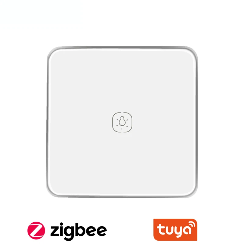 

Tuya Zigbee Smart Switch Without Neutral Line EU 220V 1 2 3 Gang Metal Frame Touch Panel Wireless Remote Control Switch