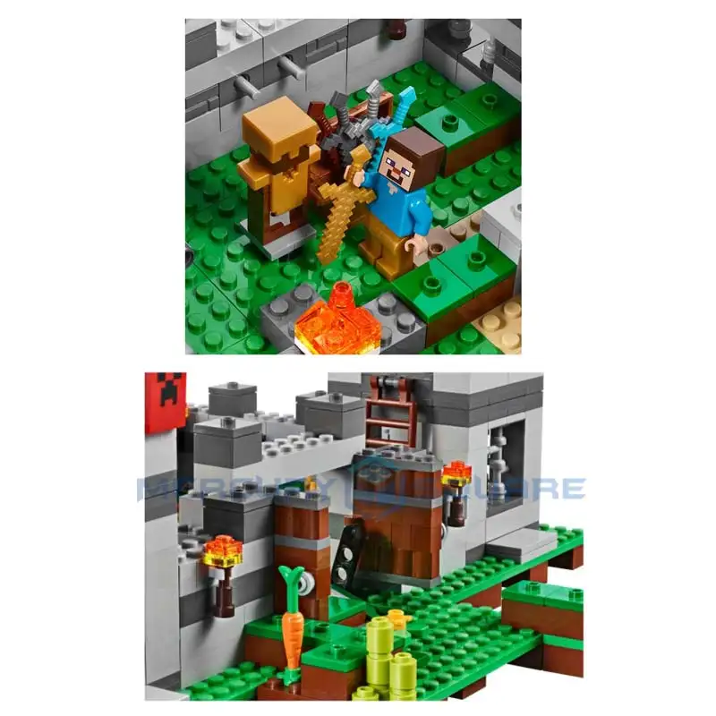 Fortress Building Blocks With Steve Action Figures Compatible My World Bricks Set Gifts Toys 21127 Fortress Building Blocks With Steve Action Figures Compatible My World Bricks Set Gifts Toys 21127